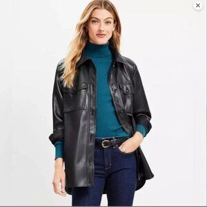 Loft Faux Leather Shirt (Shacket)